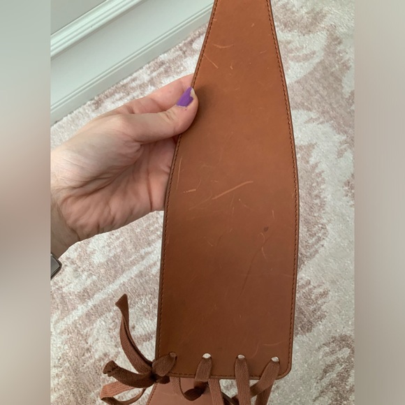 BABATON ARITZIA Smooth Leather Brown Lace Corset Thick Belt Women’s Size Small - Picture 10 of 16